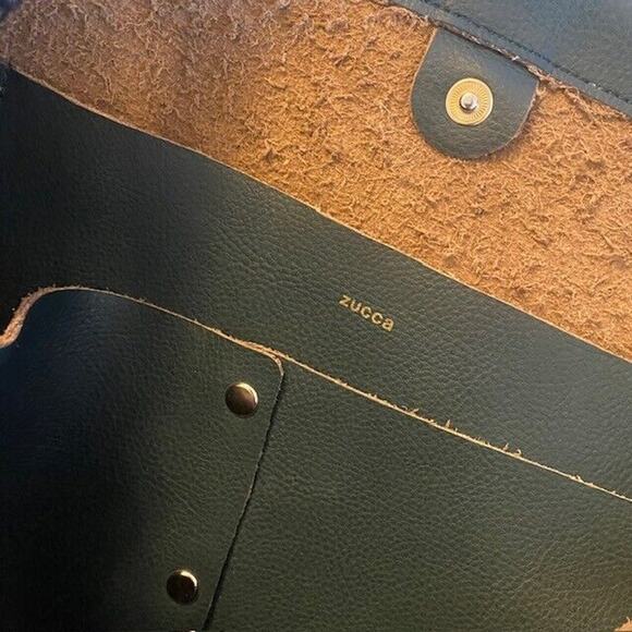 ZUCCA The YACHT ROPE BAG Rope Handle Green Leather Purse Tote Bucket Bag RARE - Picture 6 of 8
